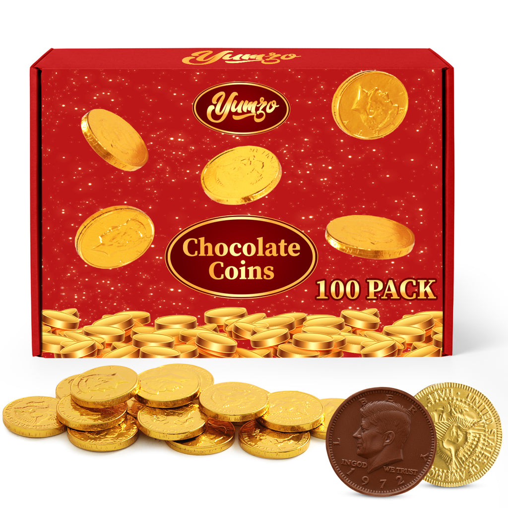 Gold Chocolate Coins, Pack of Gold Chocolate Coins Bulk 100 Count, Ideal Gold Coin Candy for Themed Parties, Events and Celebrations, Perfect for Gift Bags and Festive Decorations Christmas and St. Patrick's Day