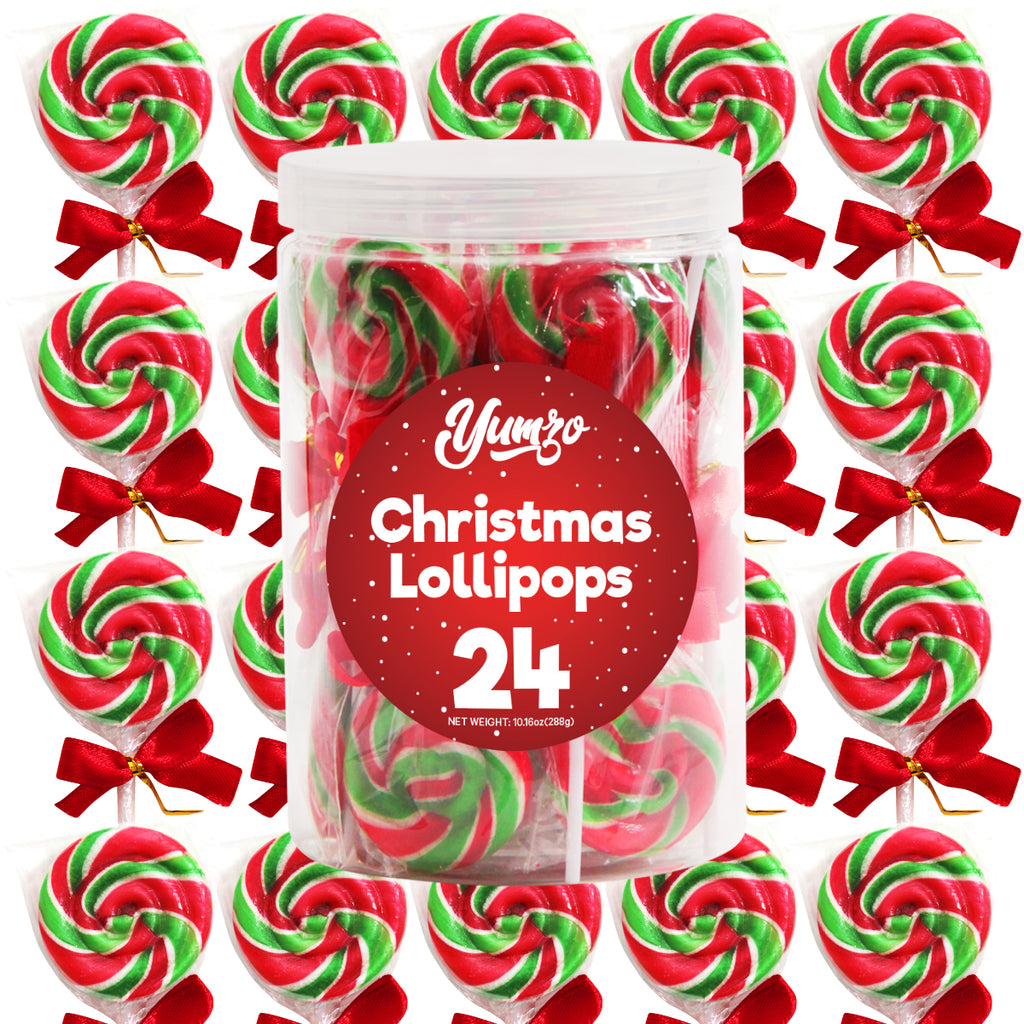 Christmas Swirl Lollipops, 24 Christmas Lollipops Individually Wrapped, Delicious Christmas Suckers Bulk For Festive Treats, Perfect Christmas suckers for Gift, and Holiday Decorations