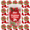 Christmas Swirl Lollipops, 24 Christmas Lollipops Individually Wrapped, Delicious Christmas Suckers Bulk For Festive Treats, Perfect Christmas suckers for Gift, and Holiday Decorations