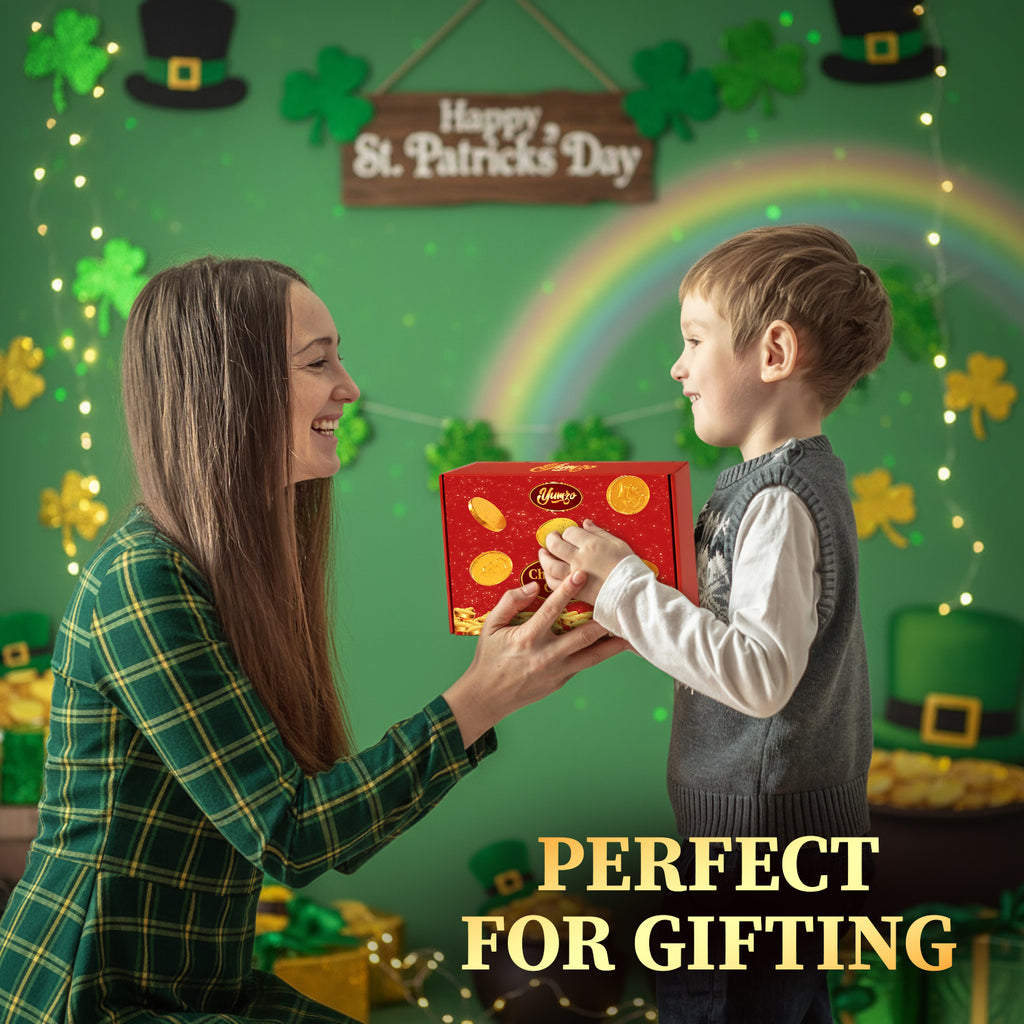 Gold Chocolate Coins, Pack of Gold Chocolate Coins Bulk 100 Count, Ideal Gold Coin Candy for Themed Parties, Events and Celebrations, Perfect for Gift Bags and Festive Decorations Christmas and St. Patrick's Day