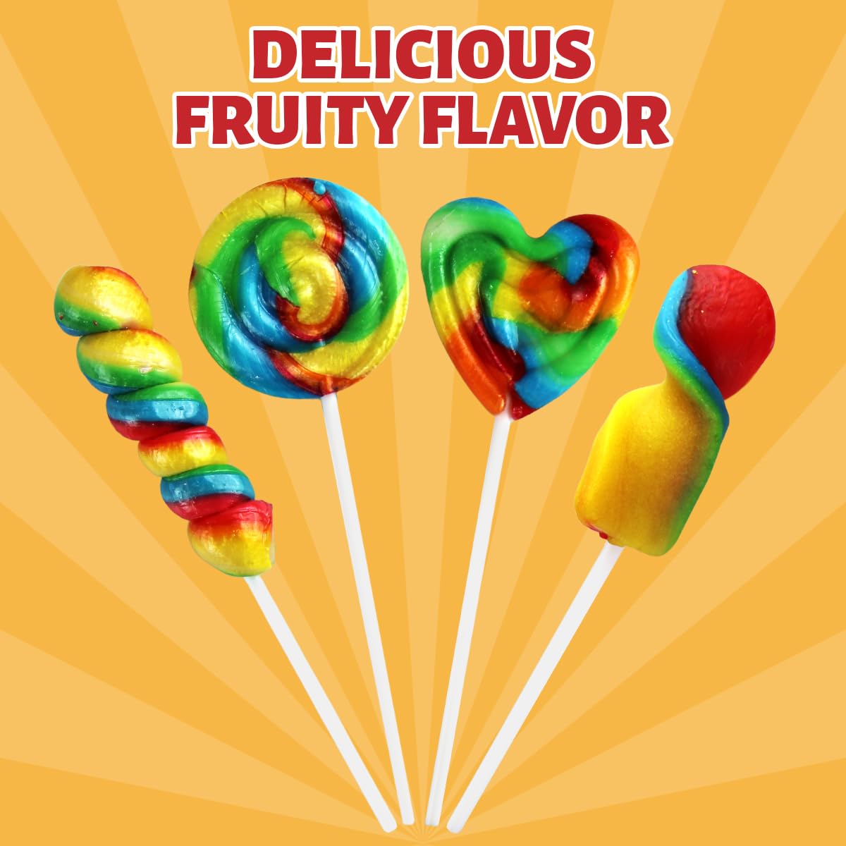 Carnival Lollipops Rainbow Twist, Swirls, and Round Lolly-pops Unicorn Party Favors - Individually Wrapped Rainbow Candy Suckers & Lollipops Great for Birthday Parties, Pinata, 50 Count