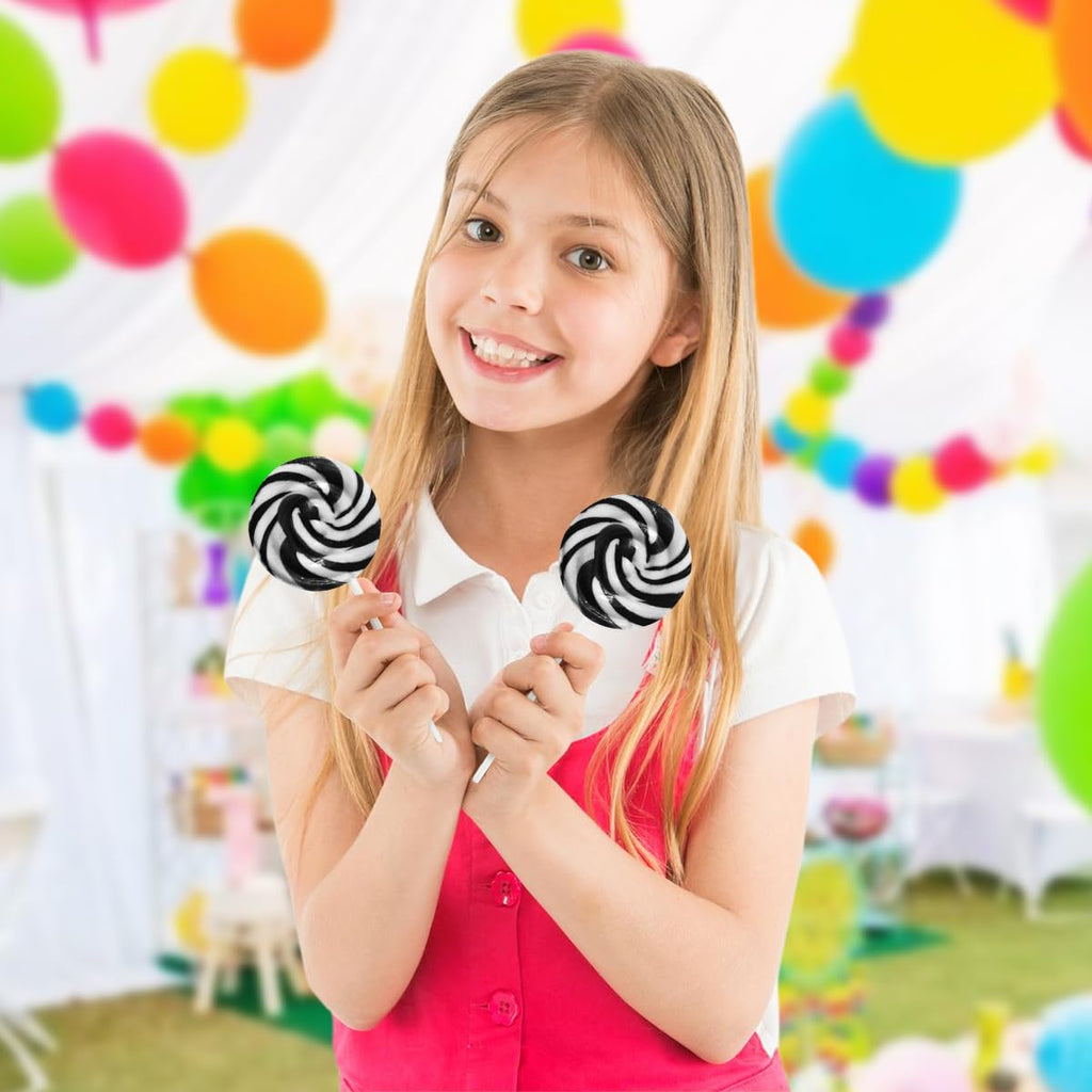 Black and White Swirl Lollipops,24pcs Pack of Suckers Individually Wrapped, Ideal Candy Lollipops for Kids’ Parties, Gift Bags and Celebration Decorations, Tasty Lollipop Candy that Everyone Will Love