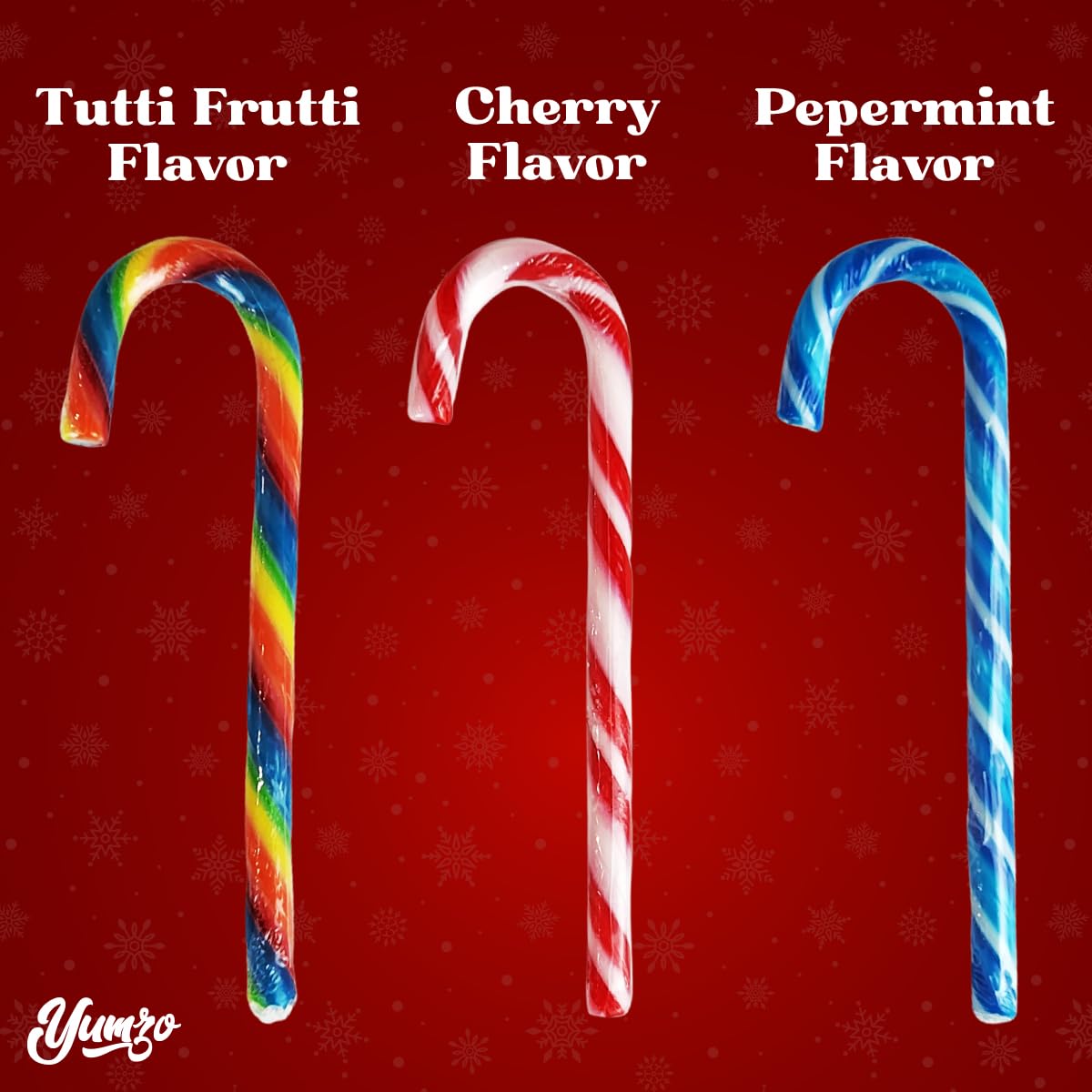 Christmas Candy Canes Tutti Frutti, Blue/White Peppermint, Red and White Cherry Mix Flavors - Bulk Candy Canes Individually Wrapped for Family Holiday Indulgement, Candy Cane Gift Set (150 Count)