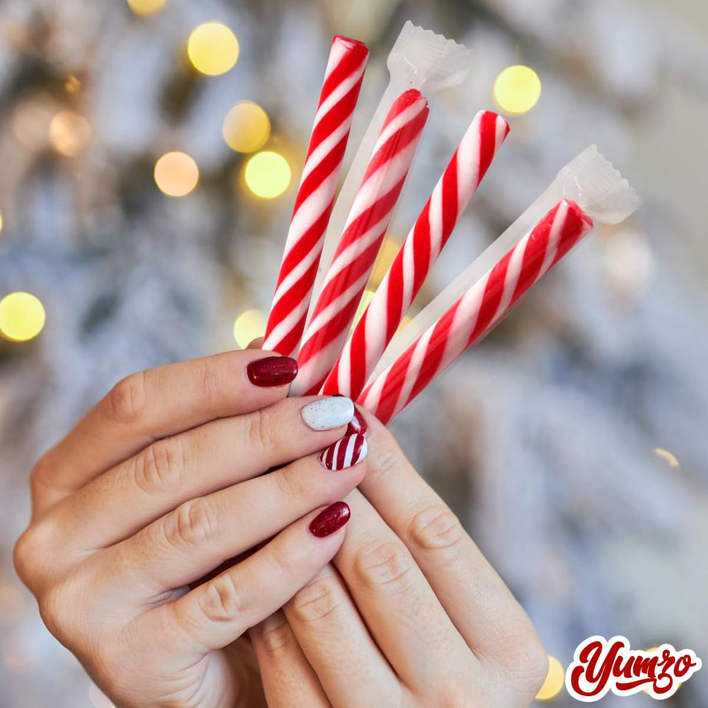 Soft Peppermint Candy Sticks, Christmas Candy Individually Wrapped, Delicious Christmas Candy Cane Sticks, Perfect Peppermint candy for Trees, Candy Cane Décor. 16 Pack