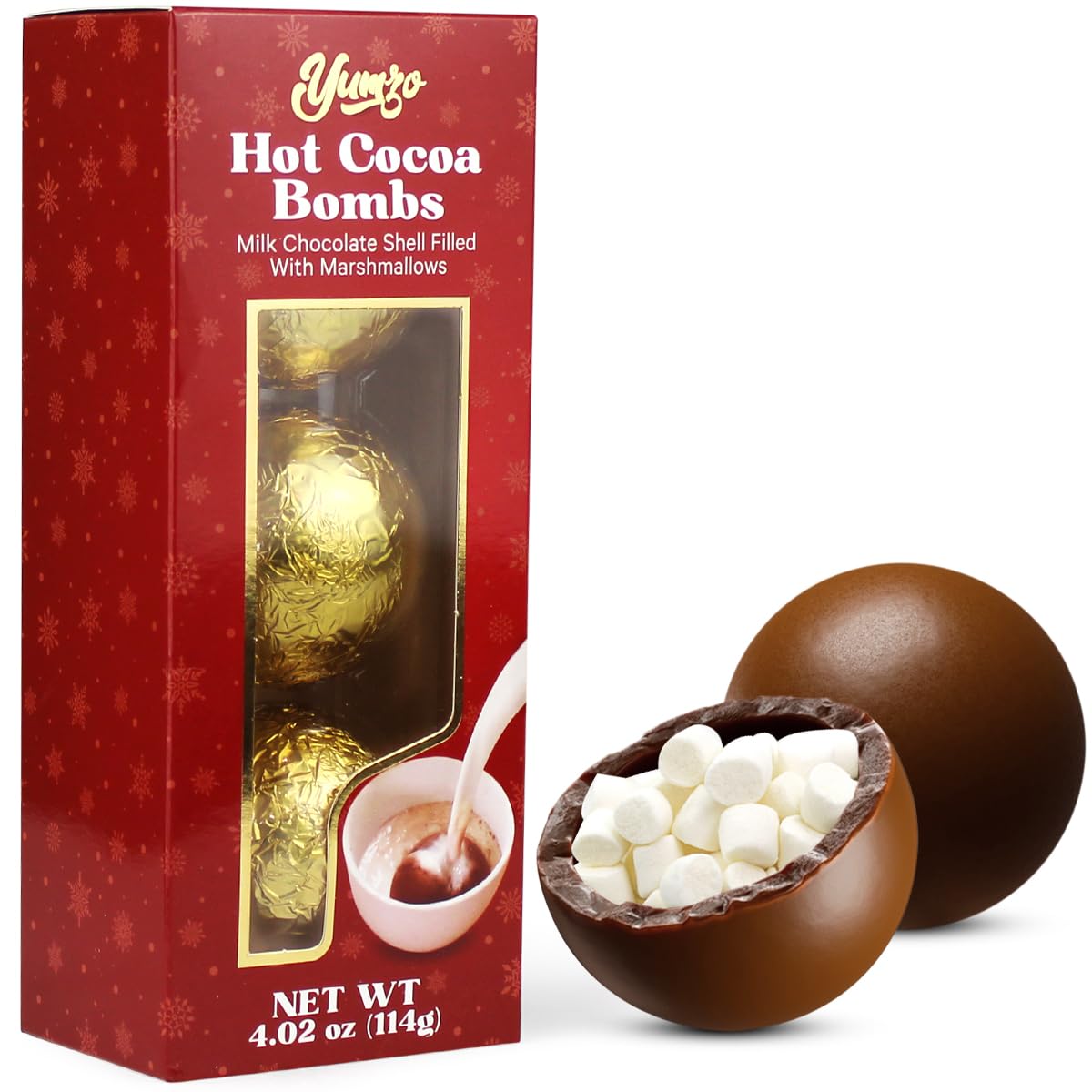 Chocolate Bombs - 3 Pack - Chocolate Bomb Filled with Mini Marshmallows and Cocoa Powder - Makes Large Hot Cocoa Bombs - Fun Party Favor.