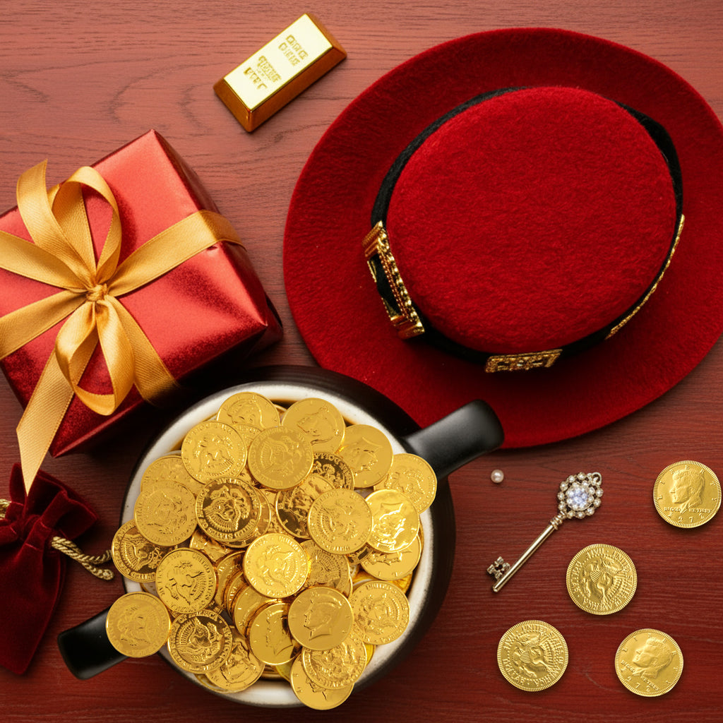 Gold Chocolate Coins, Pack of Gold Chocolate Coins Bulk 100 Count, Ideal Gold Coin Candy for Themed Parties, Events and Celebrations, Perfect for Gift Bags and Festive Decorations Christmas and St. Patrick's Day