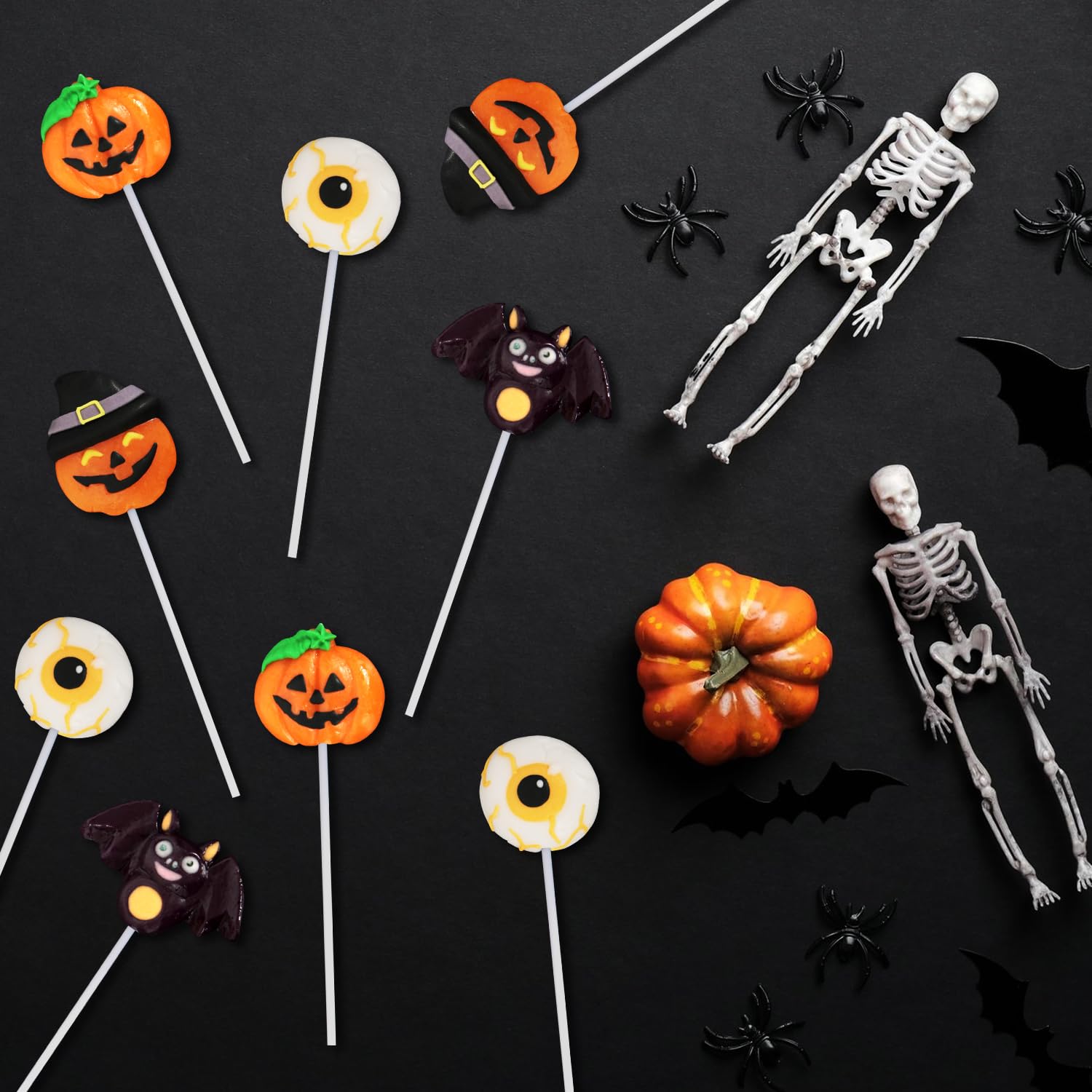 Halloween Lollipops, 24 Count Lollipops Individually Wrapped, Ideal Candy Gift, Halloween Themed Candy for Kids Delicious