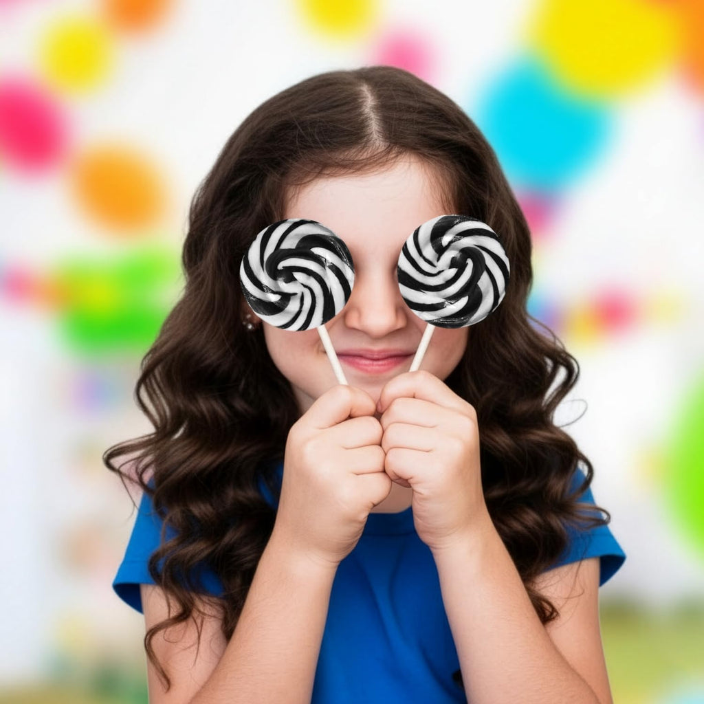 Black and White Swirl Lollipops,50pcs Pack of Suckers Individually Wrapped, Ideal Candy Lollipops for Kids’ Parties, Gift Bags and Celebration Decorations, Tasty Lollipop Candy that Everyone Will