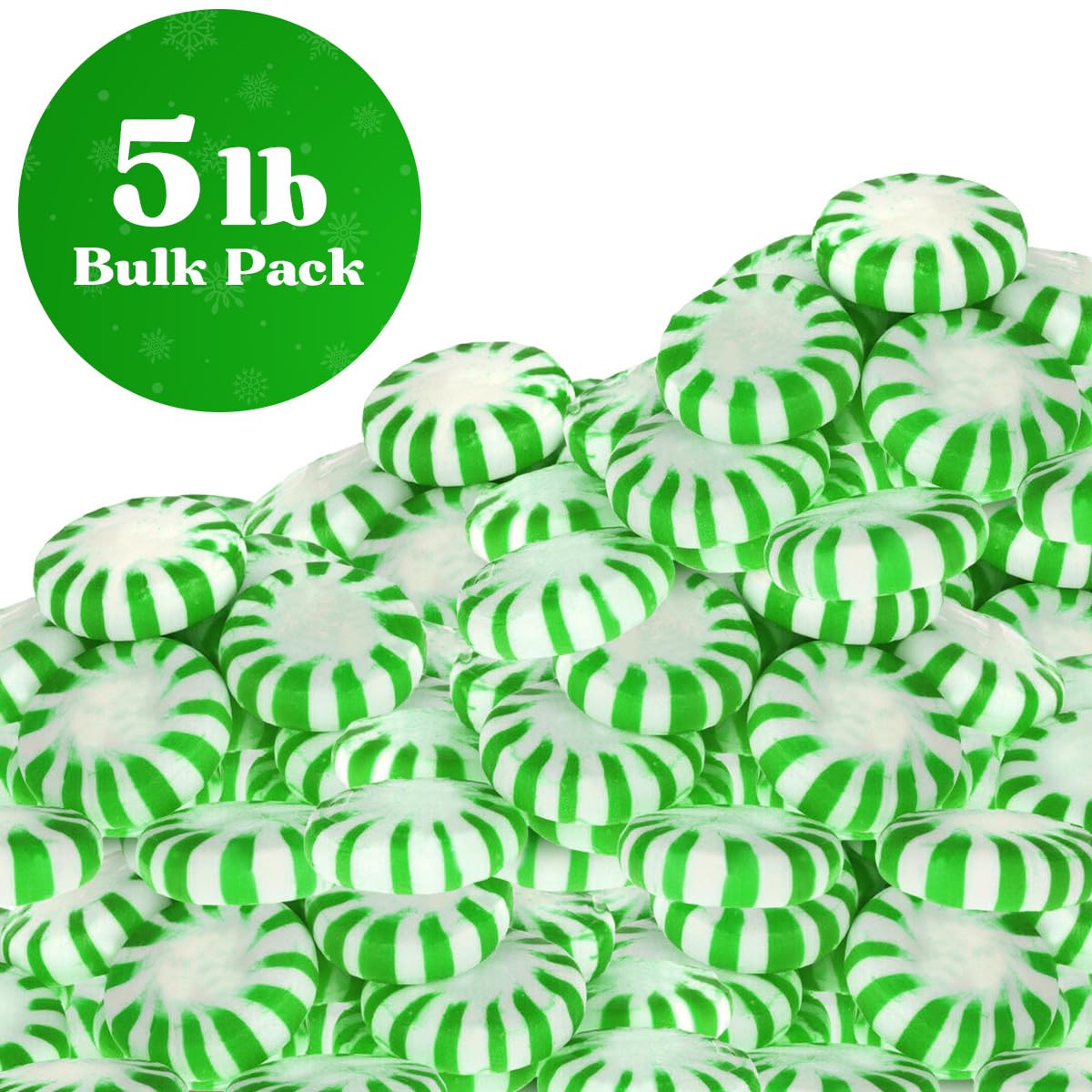 Starlight Spearmint Candy Individually Wrapped, Starlight Mints Bulk Individually Wrapped Spearmint Christmas Candy for Office, Hard Candy Starlight Mints for Cool Breath, (1 Pound)