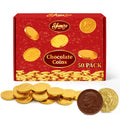 Gold Chocolate Coins, 50 Pack of Gold Chocolate Coins Bulk, Ideal Coin Candy for Themed Parties, Events and Celebrations, Perfect for Gift Bags and Festive Decorations Christmas and st patricks day.