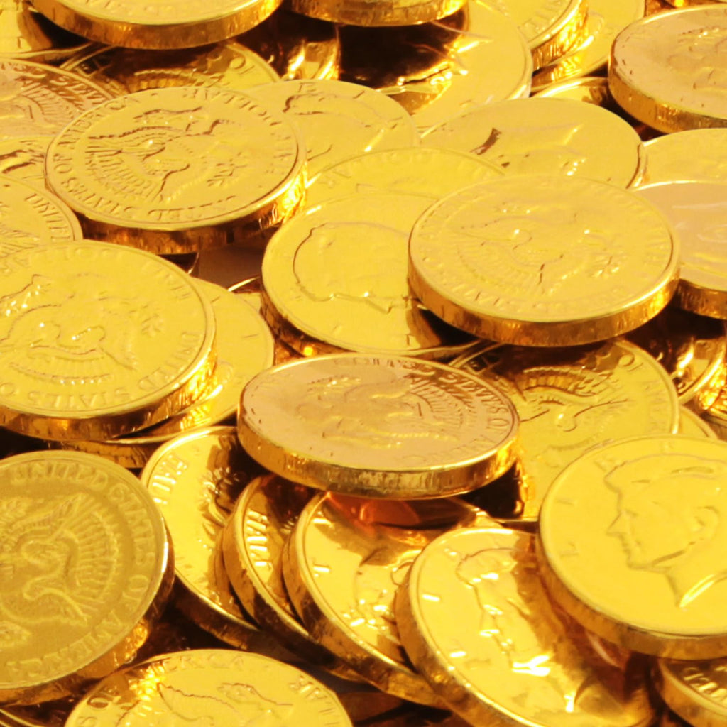 Gold Chocolate Coins, Pack of Gold Chocolate Coins Bulk 25 Count, Ideal Coin Candy for Themed Parties, Events and Celebrations, Perfect for Gift Bags and Festive Decorations Christmas and st patricks day.