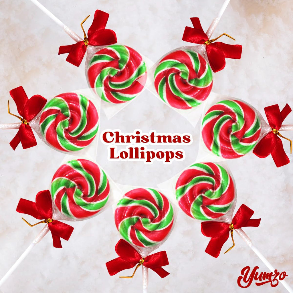 Christmas Lollipops, 50 Swirl Lollipops Individually Wrapped, Delicious Christmas Suckers Bulk For Festive Treats