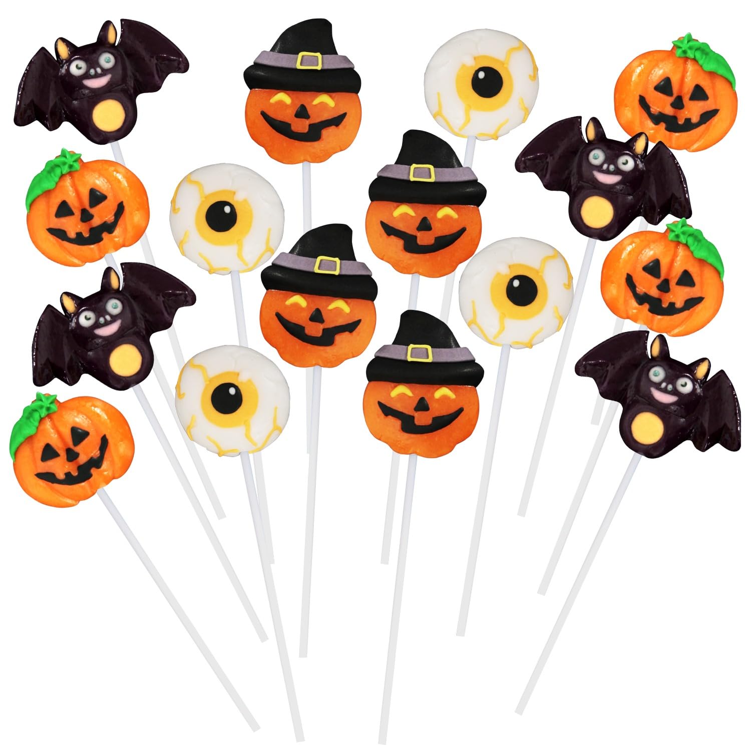Halloween Lollipops, 24 Count Lollipops Individually Wrapped, Ideal Candy Gift, Halloween Themed Candy for Kids Delicious