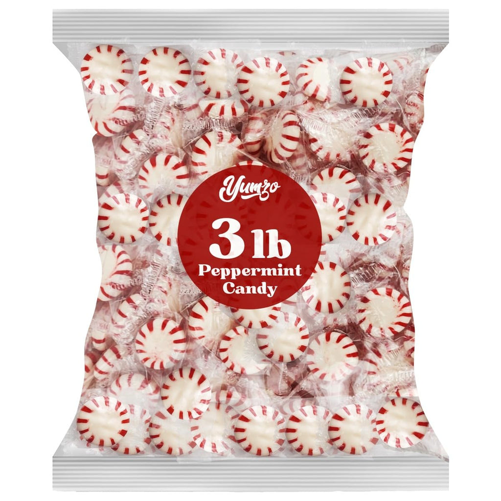 Yumzo Starlight Peppermints Individually Wrapped for On the Go Refreshment, Starlight Mints Hard Candy Individually Wrapped Office Candy Mints, Perfect Peppermint Candies for Office, 3lb