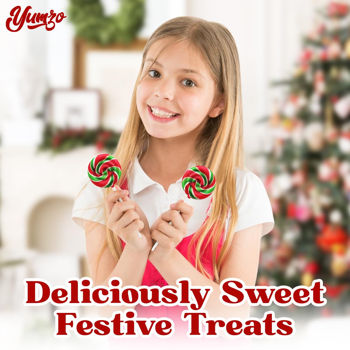 Christmas Lollipops, 50 Swirl Lollipops Individually Wrapped, Delicious Christmas Suckers Bulk For Festive Treats