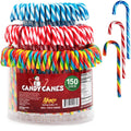 Christmas Candy Canes Tutti Frutti, Blue/White Peppermint, Red and White Cherry Mix Flavors - Bulk Candy Canes Individually Wrapped for Family Holiday Indulgement, Candy Cane Gift Set (150 Count)