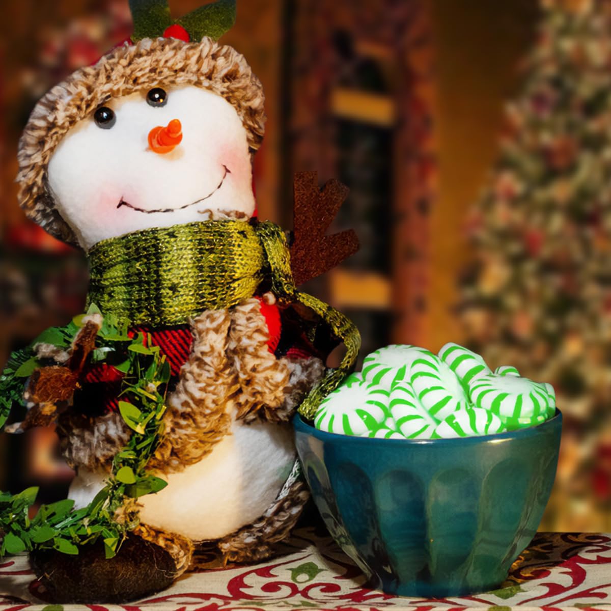 Starlight Spearmint Candy Individually Wrapped, Starlight Mints Bulk Individually Wrapped Spearmint Christmas Candy for Office, Hard Candy Starlight Mints for Cool Breath, (1 Pound)