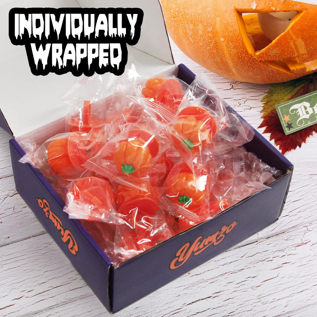 Halloween Candy Ring Pops, 18 Pieces of Halloween Hard Candy Individually Wrapped, Perfect Pumpkin Suckers for Trick or Treaters and Party Favors, Ideal Candy Rings for Sharing and Snacking